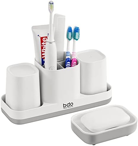 VITVITI Toothbrush Holder with 2 Cups and Soap Dish 1