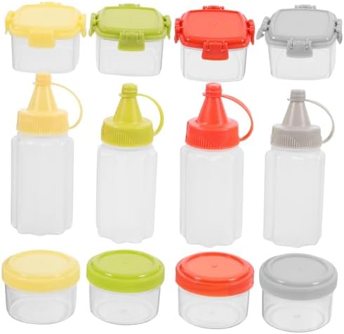 12 Piece Condiment Squeeze Bottles Set for Kitchen Storage Organization