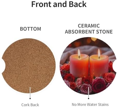 Candleflower 2-Piece Coasters Set for Car Accessories