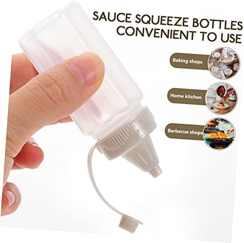 NAMOARLY 8pcs Kitchen Condiment Squeeze Bottles Set Transparent Plastic Sauce Dispenser