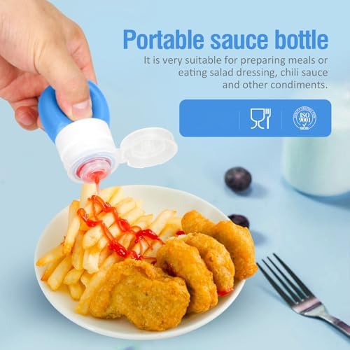 Timiuu Squeeze Salad Dressing Bottles Set of 4 Travel-Friendly BPA-Free