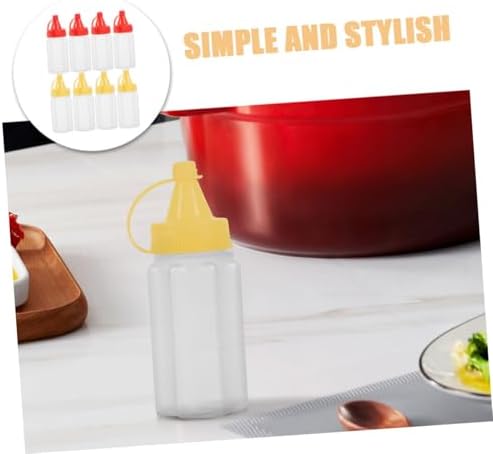 BIUDECO Mini Condiment Squeeze Bottles for Honey Ketchup Oil Travel BBQ