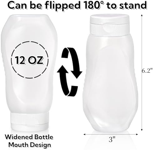 Sleek Expandable Condiment Squeeze Bottles with Flip TopLabels for Kitchen Use