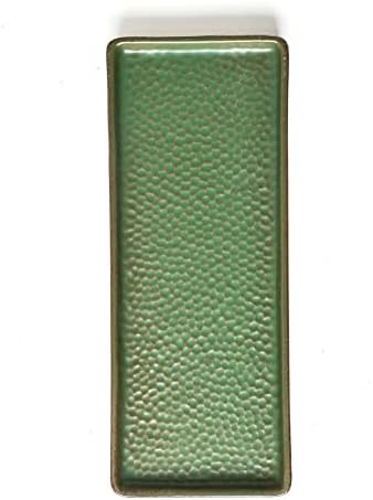 GaLouRo Vanity Tray with Brown Trim Premium Stoneware for Bath Organization
