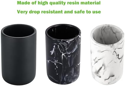 Resin Bathroom Tumbler Cup Matte Black Multifunctional Holder