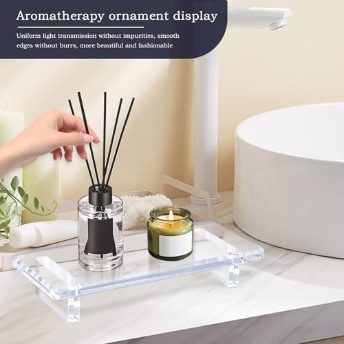 2-Piece Acrylic Bathroom Counter Tray Stand