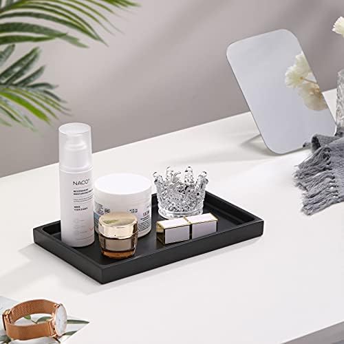 Luxspire Bathroom Vanity Tray - Durable Matte Black Organizer