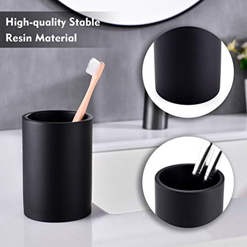 Matte Black Tumble ResinStylish for Makeup and Toothpaste
