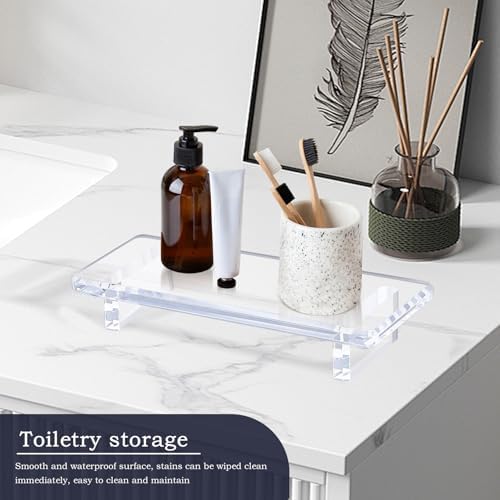 2-Piece Acrylic Bathroom Counter Tray Stand