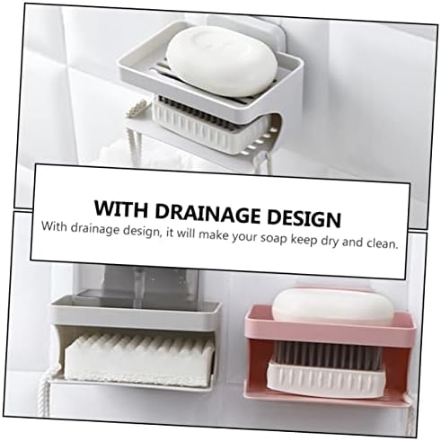BRIGHTFUFU Double Layer Wall-Mounted Soap Dish Organizer