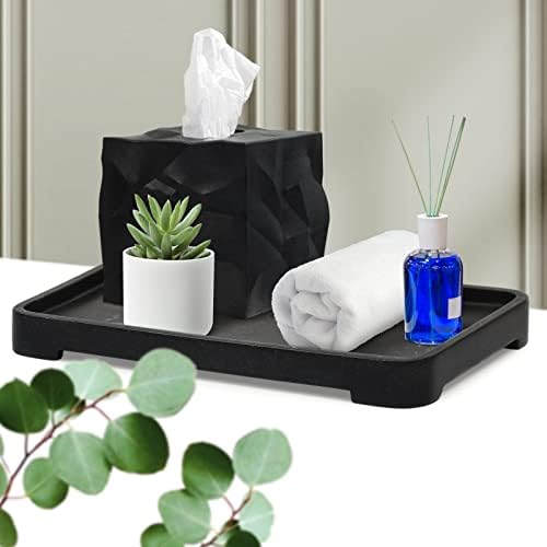Premium Black Marble Bathroom Vanity Tray Organizer