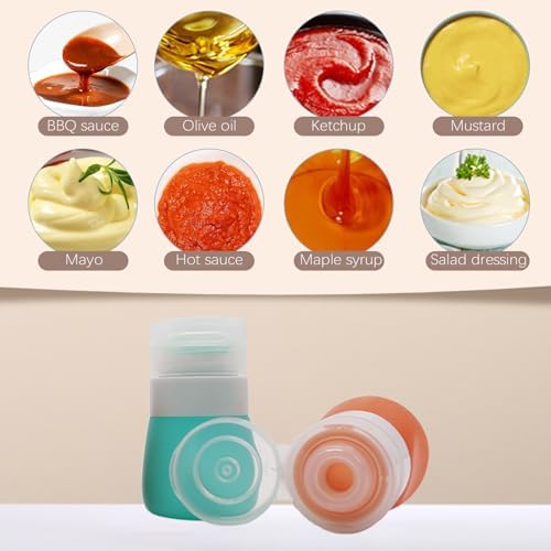 5-Pack 13oz Silicone Salad Dressing Bottles with Cleaning Brush