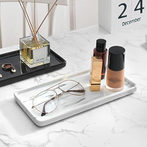 Stylish 10 Ceramic Marble Tray for Bath Kitchen