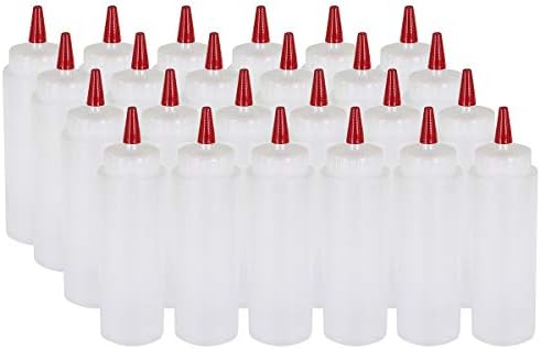 Win 24-Pack Pinnacle Red Cap Squeeze Bottles
