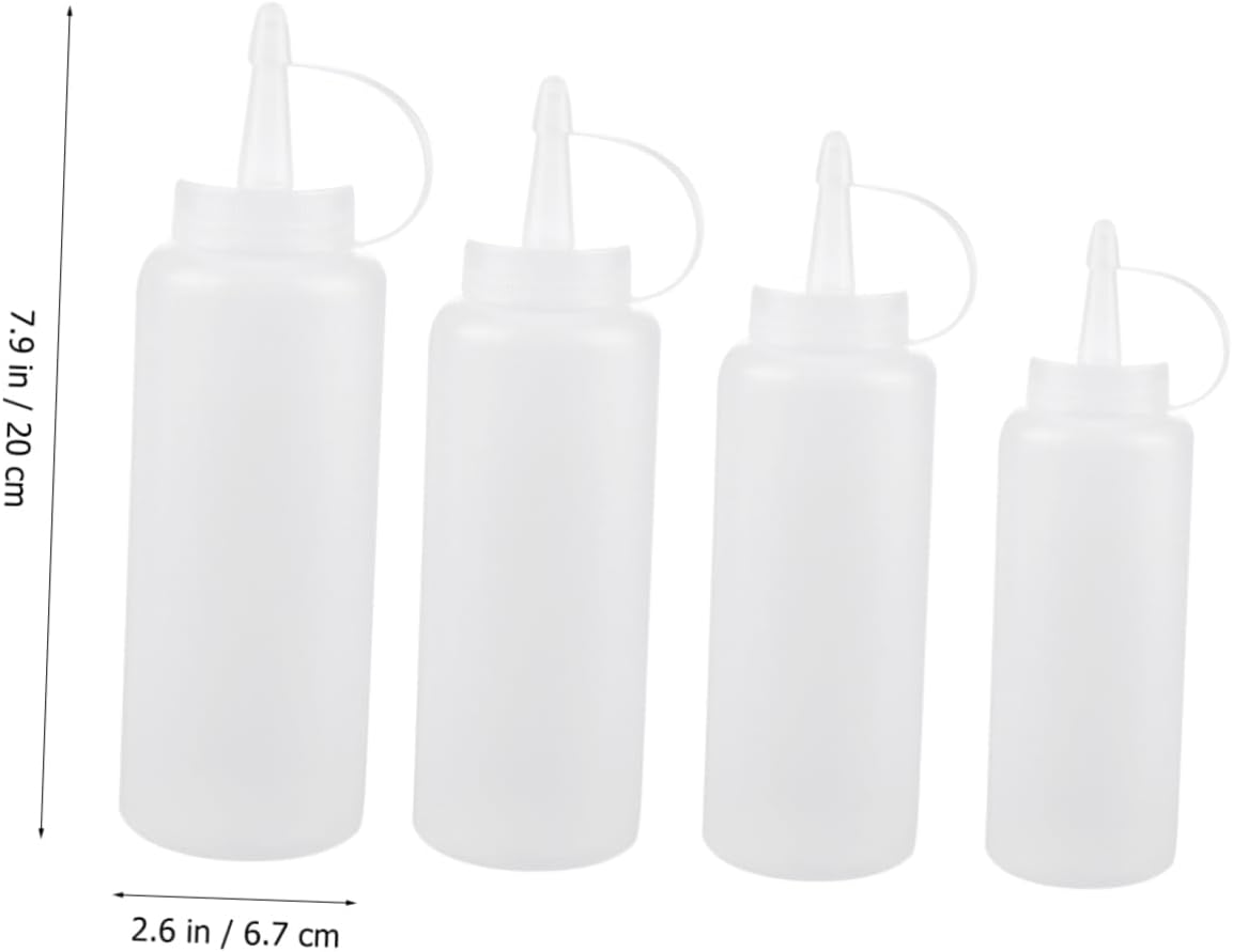 4pcs Salad Dressing Bottles with Lids for Kitchen Use