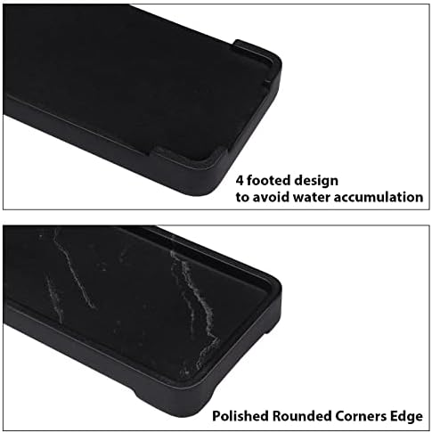 Premium Black Marble Bathroom Vanity Tray Organizer