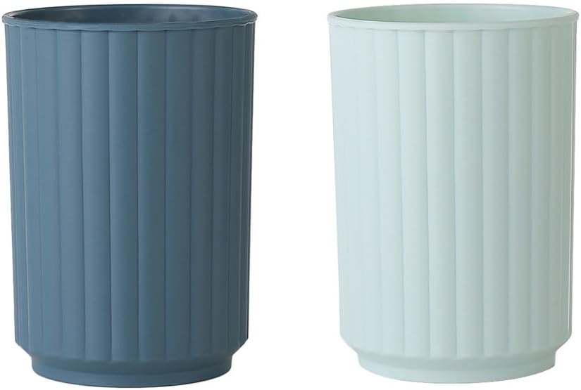 Wide-Striped Toothbrush Water Cup 2Pcs