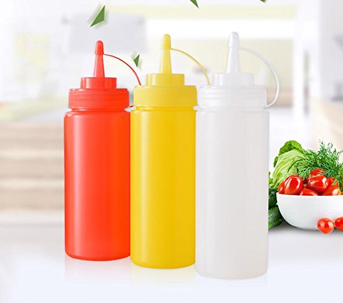 3-Piece Set of 12oz Squeeze Bottle Spray dispensers with Twist-On Caps