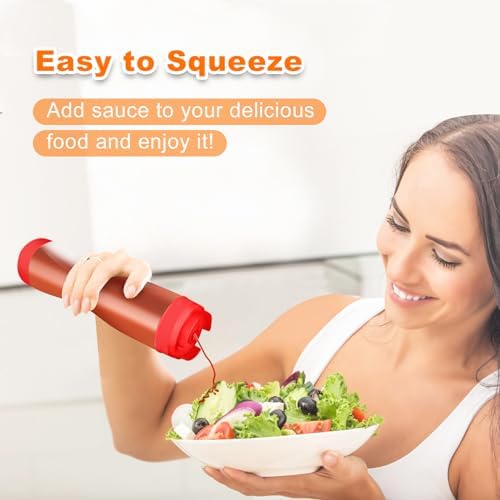 CHIVENIDO 6PCS 16oz Condiment Squeeze Bottles