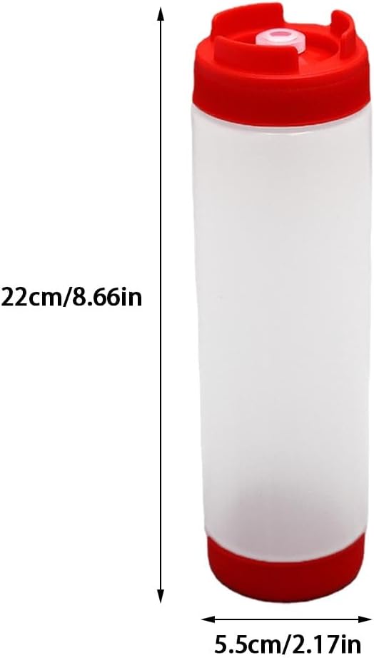 EMVANV 3-Pack 16oz Squeeze Bottles for Sauces Red