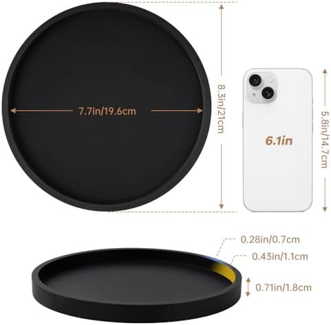 NiHome Thickened Silicone Vanity Organizer Tray Black