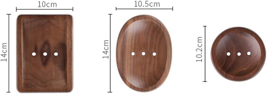 Sturdy Black Walnut Soap Dish Portable Self-Draining for Home Travel