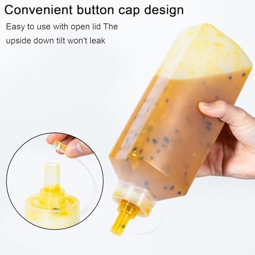 Uceoo 27 Ounce Squeeze Condiment Bottles with Cap Lids