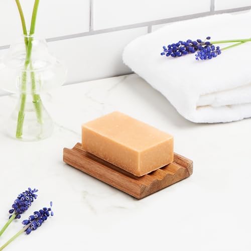 Teak Zig Zag Soap Dish with Non-Slip_Foam Pad