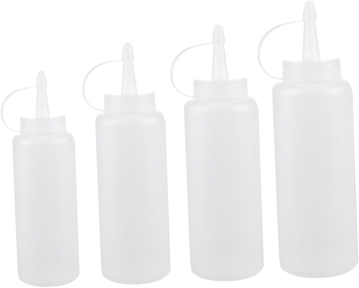 4pcs Salad Dressing Bottles with Lids for Kitchen Use
