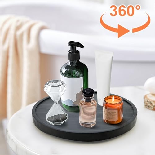 Black Wooden Bathroom Tray