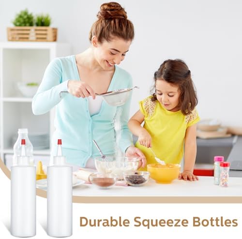 Jinei 30pk 8oz Squeeze Bottles - Clear Kitchen Squeeze Containers