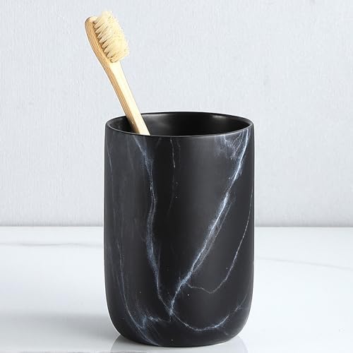 Black Marble Design Ceramic Toothbrush Organizer