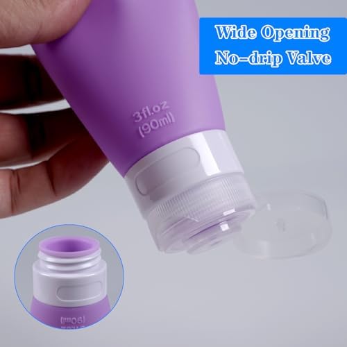 5-Pack Squeeze Salad Dressing Bottles Food Grade Silicone Leak-Proof Portable