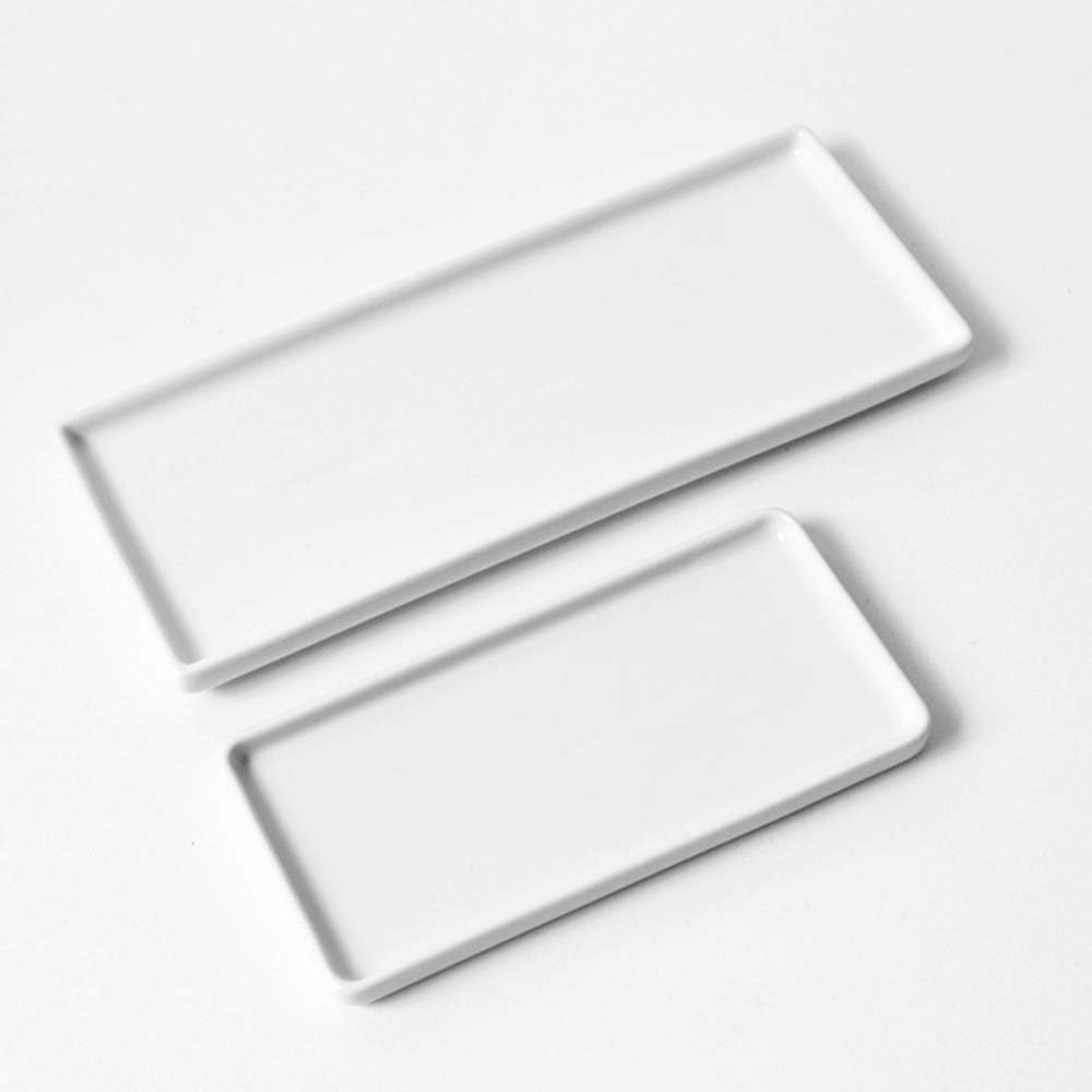 LandHope Ceramic Vanity Tray Small Rectangle White