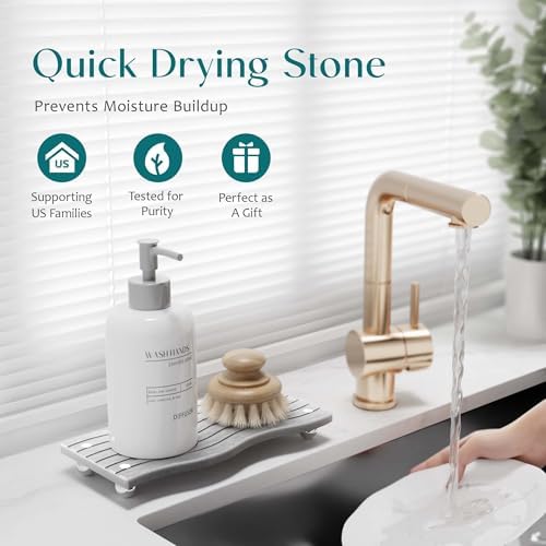 Dreatim Water Absorbing Stone Tray for Sink - Grey 9 x 4
