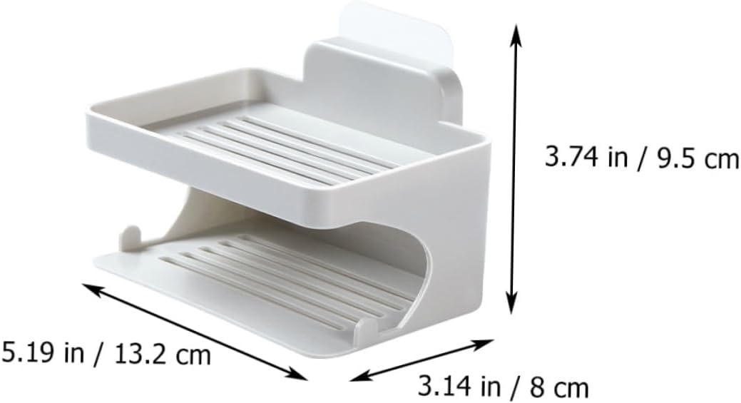 BRIGHTFUFU Double Layer Wall-Mounted Soap Dish Organizer
