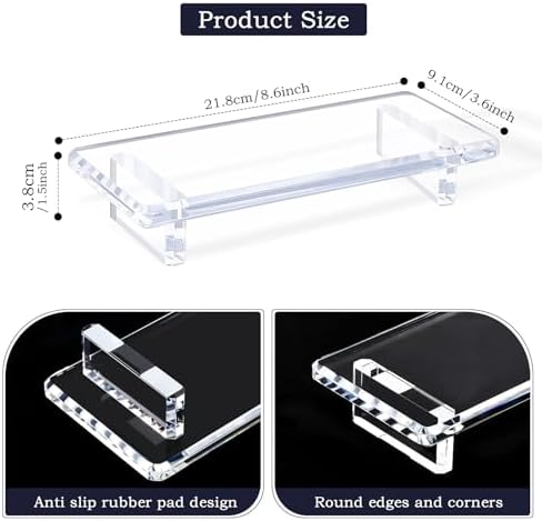 2-Piece Acrylic Bathroom Counter Tray Stand