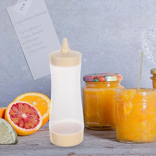 Garneck 3pcs Reusable Condiment Squeeze Bottles with Lids