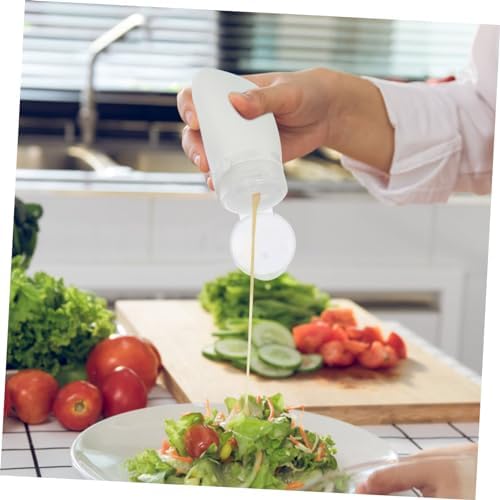 4 Piece Leak-Proof Squeeze Condiment Bottles Set Perfect for Cooking Entertaining
