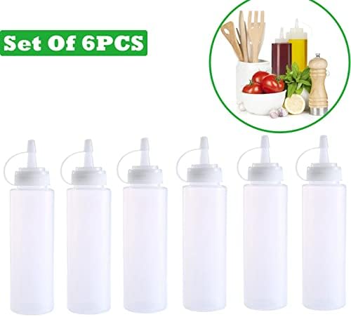 Condiment Squeeze Bottles - 8 oz Empty with Tips