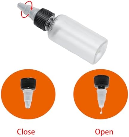 6Pcs 2 oz Clear Squeeze Bottles for Kitchen Use