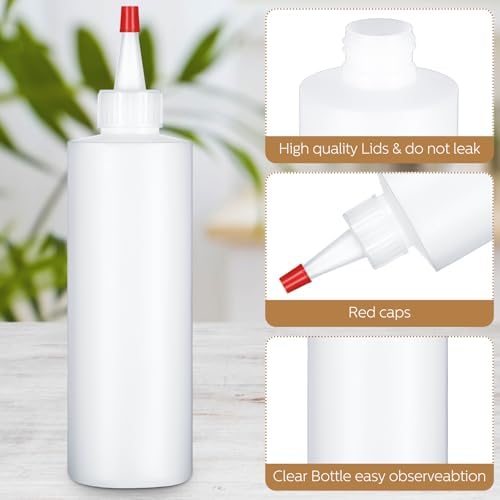 Jinei 30pk 8oz Squeeze Bottles - Clear Kitchen Squeeze Containers