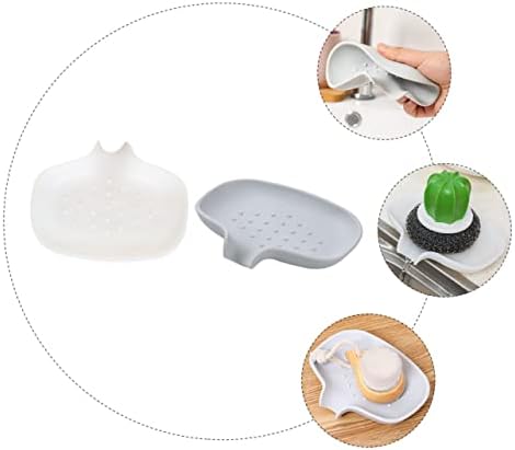 Perfect 2pcs WhiteGray Draining Soap Disk for Bathroom Kitchen Storage