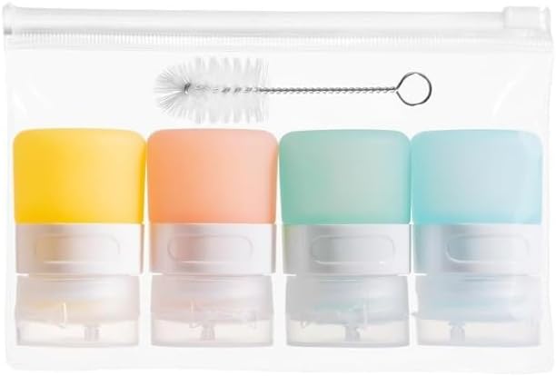 Essential 4-Pack Mini Silicone Condiment Bottles with Reusable Sandwich Bags