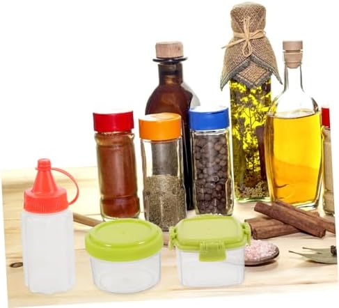 VILLFUL Set of 12 Mini Squeeze Bottles for Seasoning Storage