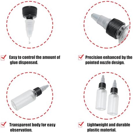 6Pcs 2 oz Clear Squeeze Bottles for Kitchen Use