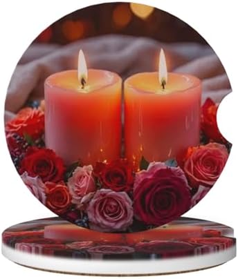 Candleflower 2-Piece Coasters Set for Car Accessories