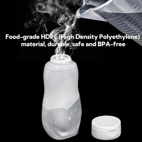 Sleek Expandable Condiment Squeeze Bottles with Flip TopLabels for Kitchen Use