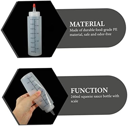 VOSAREA 240ml Graduation Squeeze Sauce Bottles