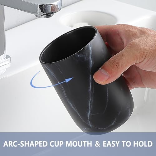 Black Marble Design Ceramic Toothbrush Organizer